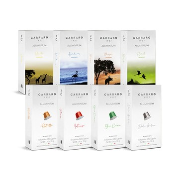 CARRARO 【CARRARO】義式經典/ 單品系列咖啡膠囊 8款風味任選(10顆/盒)｜僅適用Nespresso膠囊咖啡機