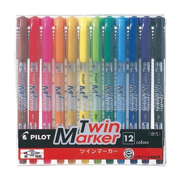 PILOT MEF144EU 雙頭麥克筆-細 12色