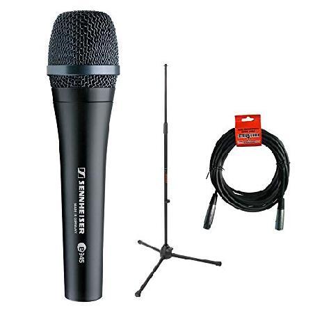 Sennheiser e945 Supercardioid Dynamic Handheld Vocal Microphone with Tripod Microphone Stand ＆ 20' XLR Cable