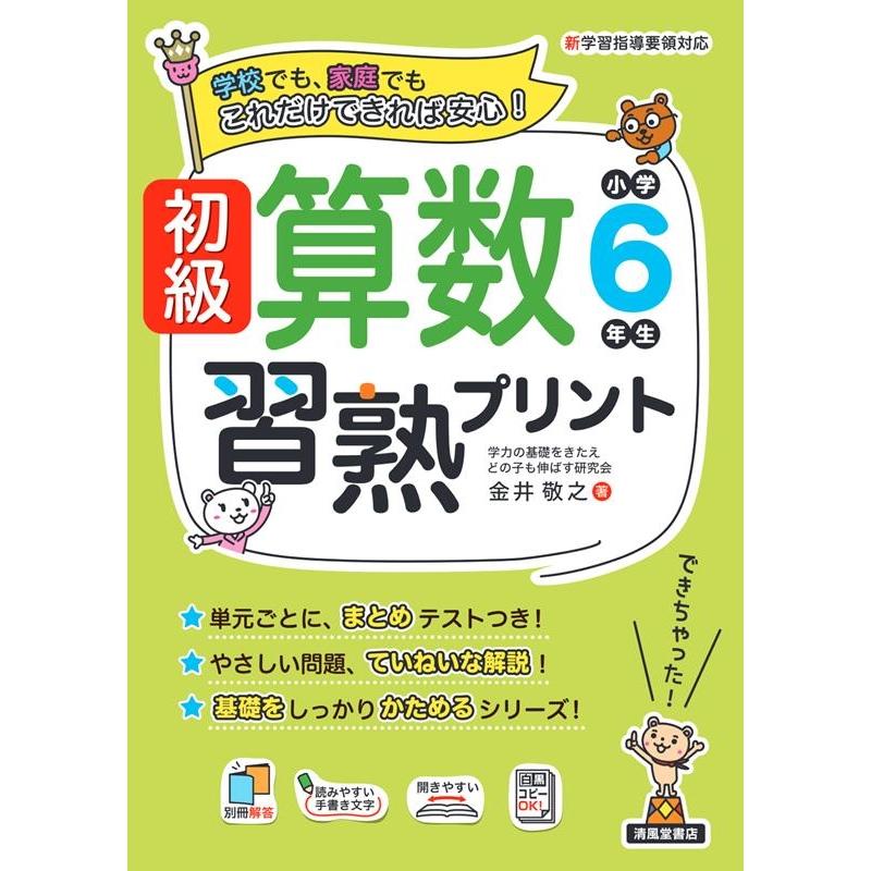 初級算数習熟プリント小学6年生 学校でも,家庭でもこれだけできれば安心