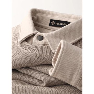 歐貨輕奢質感假兩件保暖毛衣男士秋冬商務內搭休閑新款加厚針織衫