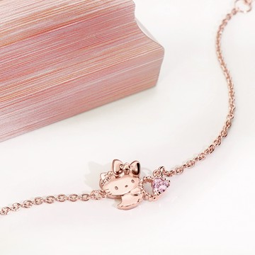 【STORY故事銀飾】Hello Kitty 50th系列-凱蒂貓Future 晶鑽純銀手鍊