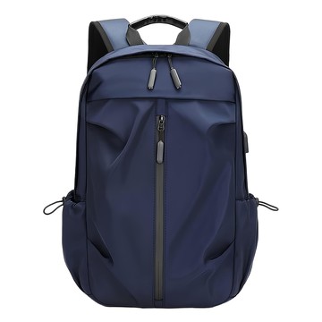 捷華 3030 防潑水休閒雙肩包  牛津布  藍色  外置USB充電接口  27.5 x 15 x 45cm