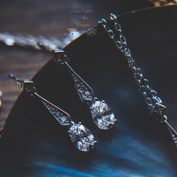 簡約水晶項鏈歐式風格925銀進口水晶吊墜