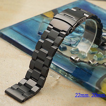 全新 不鏽鋼實心履帶型摺疊扣-金屬錶帶 (22mm.20mm.18mm)