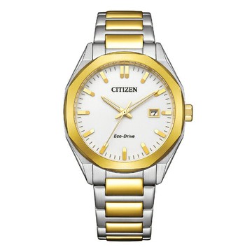 CITIZEN 星辰 Gents系列 BM7624-82A 八角形大三針光動能腕錶 銀x金 38mm｜樂天領券現折★全館特惠中★指定刷卡回饋10%