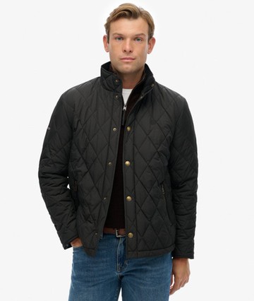 Superdry Men's Quilted Estate Country Jacket Black Size: M