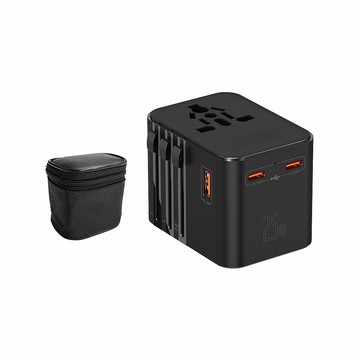anra 2Type-C+1USB 氮化鎵 25W 旅行轉接頭 2500W功率 支援 QC PD PPS 多國插頭插座
