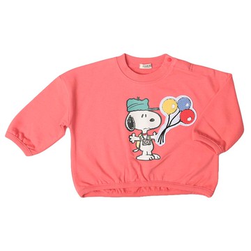 akachan honpo - 休閒上衣-史努比 凸毛繡-紅色