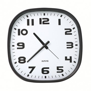 Kinyo 方形經典掛鐘 CL-204 1098g  靜音 黑色 + 白色