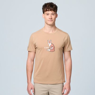 【WILDLAND荒野】男日文荒野排汗印花短袖T 121 小麥色