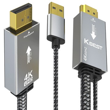 KBEST HDMI 轉 DP 4K 傳輸線  1條  2m
