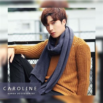 《Caroline》秋冬流行品味、氣質、時尚仿羊絨男士圍巾72400