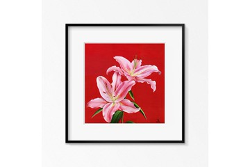 【粉紅百合】 限量複製畫 | 百年好合花卉掛畫 | 餐廳臥房裝飾畫