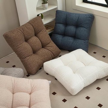 純色簡約加厚坐墊新款泰迪絨地上蒲團坐墊辦公室久屁股墊飄窗坐墊