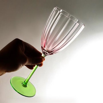 復古水晶玻璃紅酒杯家用起泡酒杯創意漸變高腳杯香檳杯花瓣紅酒杯