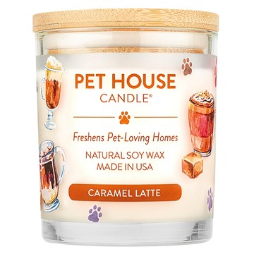 PET HOUSE 室內除臭寵物香氛蠟燭 焦糖拿鐵  255g  1罐