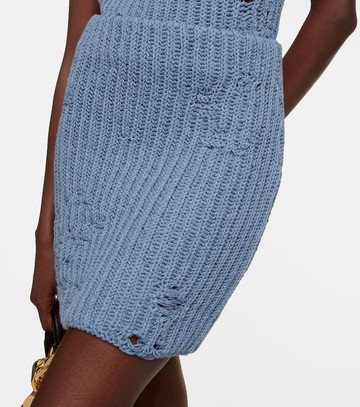 JW Anderson Distressed cotton-blend miniskirt