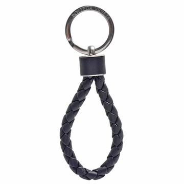 BOTTEGA VENETA 寶緹嘉  經典編織小羊皮鑰匙圈(黑)