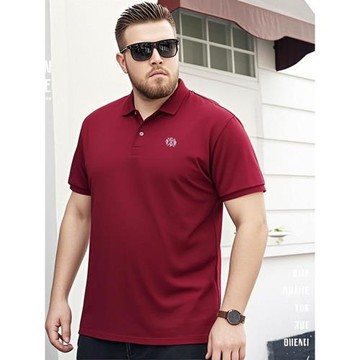 大碼Polo胖子商務休閑寬松純色短袖棉t恤加肥加大肥佬300斤男夏裝