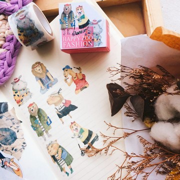 哈潑ZOO時尚紙膠帶(3公分)