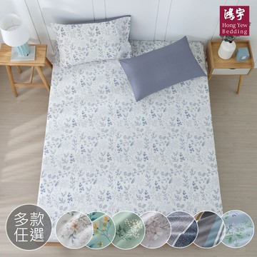 鴻宇 HongYew - 雙人加大床包枕套組 100%精梳棉 純棉-多款任選