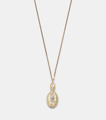 Yvonne Léon Joli Miroir 18kt and 9kt gold pendant necklace with citrines