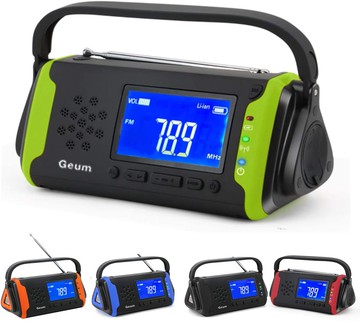【日本代購】Geum 地震 停電 防災收音機 太陽能充電 防水 LED手電筒 綠色