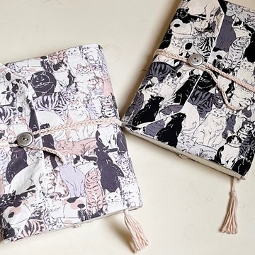 A5布書套/特別版 貓咪書衣 口袋 綁繩 可調式設計 送禮 交換禮物