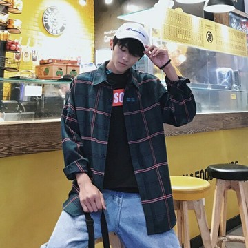 ~??【MLM】??限時折扣 格紋男襯衫  3色可選 M-3XL 韓系 寬鬆襯衫 ins格子襯衫 長袖襯衫 港風休閒襯衣