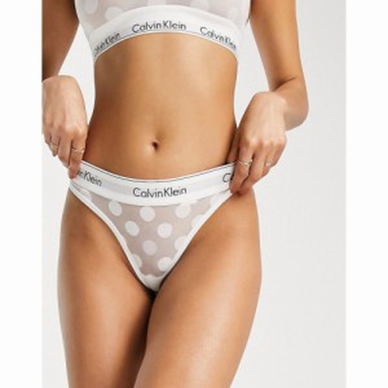 カルバンクライン Calvin Klein レディース ショーツのみ インナー 下着 Modern Cotton Dot Thong In White ホワイト 通販 Lineポイント最大1 0 Get Lineショッピング