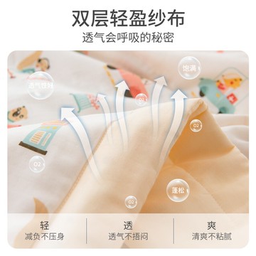 南極人全棉雙層紗布大豆夏涼被純棉夏季空調被棉紗夏被單雙人蓋毯