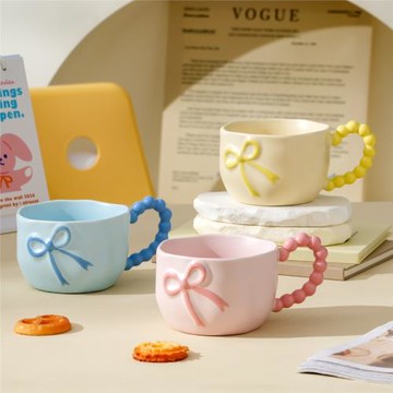 ins奶油風陶瓷杯高顏值杯子輕奢馬卡龍馬克杯情侶學生宿舍水杯子