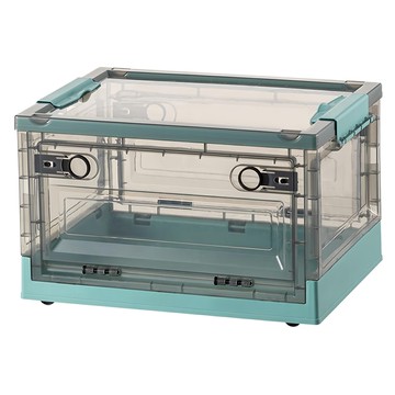 Mega 莫蘭迪雙開式可折疊滑輪收納箱 中號40L  茶綠色  47 x 35 x 24cm  1個