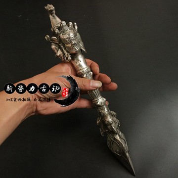 純銅白銅金剛杵佛教藏傳密宗法器 人頭鷹嘴金剛杵鎮宅保平安法杖