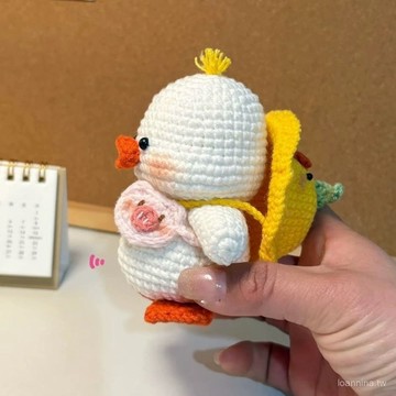默契滿分💯 愛你鴨春遊鴨鉤編毛線diy玩偶手工編織材料包掛件鑰匙扣diy禮物 E1SC
