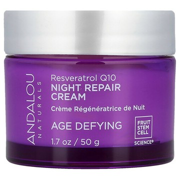 Andalou Naturals, 夜間修護霜，白藜蘆醇 Q10，1.7 盎司（50 克）