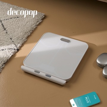 【decopop】家用八電極藍牙體脂計PLUS-白色(體重機 體脂機 體脂肪 APP監測 51項數據) DP-263