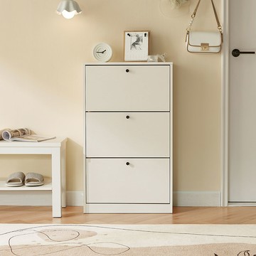 hoi!林氏木業小方糖系列薄型三層翻門鞋櫃 MI2N