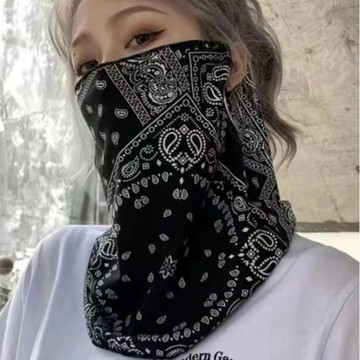 夏季防曬面罩男女全臉護頸掛耳冰絲面紗防紫外線騎車護臉薄款口罩