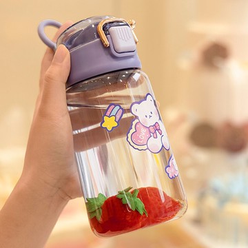 網紅女兒童夏天帶吸管高顏值大容量塑料杯子水杯2021夏季新款便攜