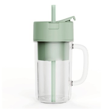 臺灣現貨（隔日出貨）【精靈工廠】六刀304不鏽鋼馬克把手榨汁機 顏色隨機 榨汁杯 隨身果汁機-附吸管