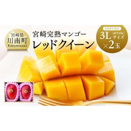 ふるさと納税  宮崎県産完熟マンゴー 「 レッドクイーン 」 3L×2玉 【 果物 フルーツ マンゴー 宮崎県産マンゴー 完熟マ.. 宮崎県川南町