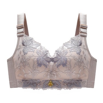 【Amhome】溫變宮廷刺繡蕾絲無鋼圈內衣收副乳調整型胸罩# 125354