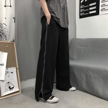 原宿風闊腿長褲 修身直筒褲子女 夏薄款韓版寬鬆休閒褲 直筒闊腿褲 休閒長褲