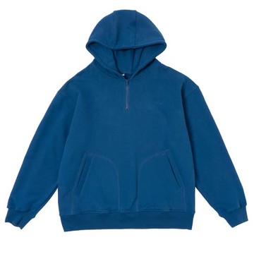 BUTTBILL 復古冬季新款加絨連帽衫衛衣男情侶寬松半拉鏈外套上衣