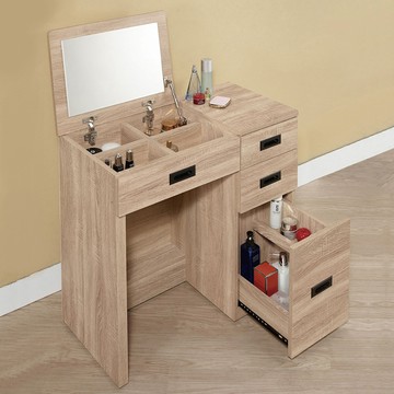 拉比灰橡2.7尺掀式鏡台（含椅）