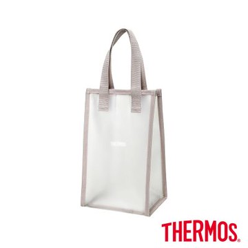 THERMOS膳魔師奶灰藕透明購物袋-小(Y-BTP-MGL-S)