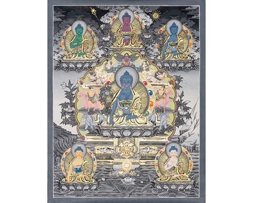 冥想的藥師佛唐卡  平靜的療法