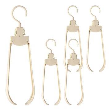 Mass 生活好物 旅行寬肩折疊衣架/室內曬衣架/收納式晾衣架/掛衣架  5個  杏色